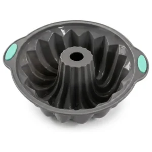Forma de Bolo e Pudim Redonda de Silicone para Airfryer e Forno 15cm Cinza