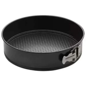 Forma para Bolo e Torta Redonda de Fundo Removível Aço Carbono 22cm Preta