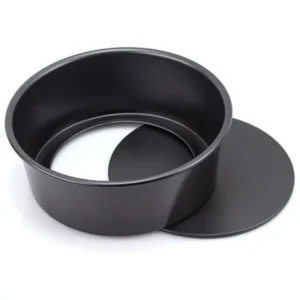 Forma para Torta e Bolo Redonda de Fundo Removível Aço Inox 22cm Prata