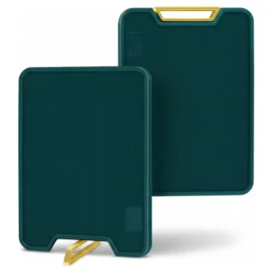 Tábua de Corte Antibacteriana com Ralador Integrado e Alça Verde - 37,5 x 27,5 cm